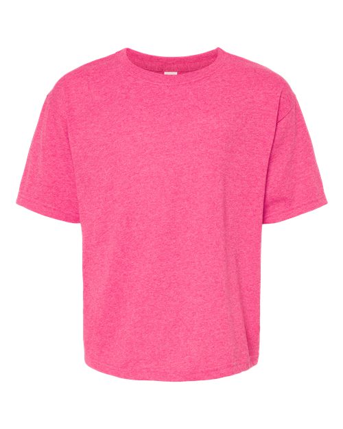 M&O 4850, Youth Gold Soft Touch T-shirt, Neon Pink