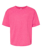 M&O 4850, Youth Gold Soft Touch T-shirt, Neon Pink