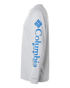Columbia 212472, Men's Pfg Terminal Tackle Long Sleeve T-shirt, Cool Grey/ Vivid Blue