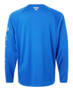 Columbia 212472, Men's Pfg Terminal Tackle Long Sleeve T-shirt, Vivid Blue/ Cool Grey