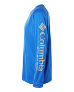 Columbia 212472, Men's Pfg Terminal Tackle Long Sleeve T-shirt, Vivid Blue/ Cool Grey