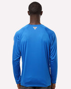 Columbia 212472, Men's Pfg Terminal Tackle Long Sleeve T-shirt, Vivid Blue/ Cool Grey