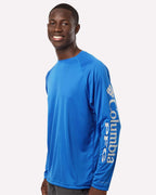 Columbia 212472, Men's Pfg Terminal Tackle Long Sleeve T-shirt, Vivid Blue/ Cool Grey