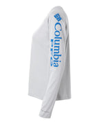 Columbia 212485, Women's Pfg Tidal Tee Ii Long Sleeve, Cool Grey/ Vivid Blue