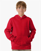 Team 365 TT400Y, Youth Squad Hooded Tech Fleece Pullover, Sport Red