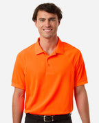 Harriton M208, 14175 Men's Charge Snag And Soil Protect Polo, Safety Orange