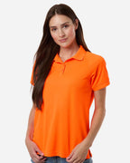 Harriton M208W, 13954 Women's Charge Snag And Soil Protect Polo, Safety Orange