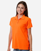 Harriton M208W, 13954 Women's Charge Snag And Soil Protect Polo, Safety Orange