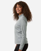 AllPro 4HM70L, 16326 Women's Pro-lock Performance Mélange Quarter-zip Pullover, Silver Melange