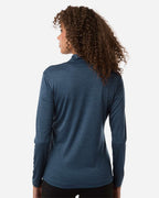 AllPro 4HM70L, 16326 Women's Pro-lock Performance Mélange Quarter-zip Pullover, Navy Melange