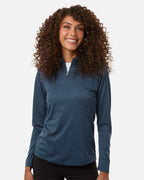 AllPro 4HM70L, 16326 Women's Pro-lock Performance Mélange Quarter-zip Pullover, Navy Melange