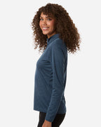AllPro 4HM70L, 16326 Women's Pro-lock Performance Mélange Quarter-zip Pullover, Navy Melange