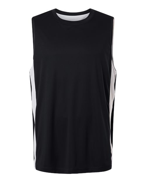 Team 365 TT115, Men's Zone Performance Cottontouch T-shirt, Black/ White