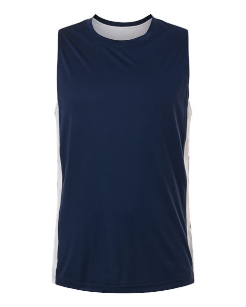 Team 365 TT115, Men's Zone Performance Cottontouch T-shirt, Sport Dark Navy/ White