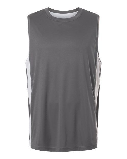 Team 365 TT115, Men's Zone Performance Cottontouch T-shirt, Sport Graphite/ White