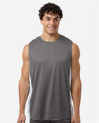 Team 365 TT115, Men's Zone Performance Cottontouch T-shirt, Sport Graphite/ White