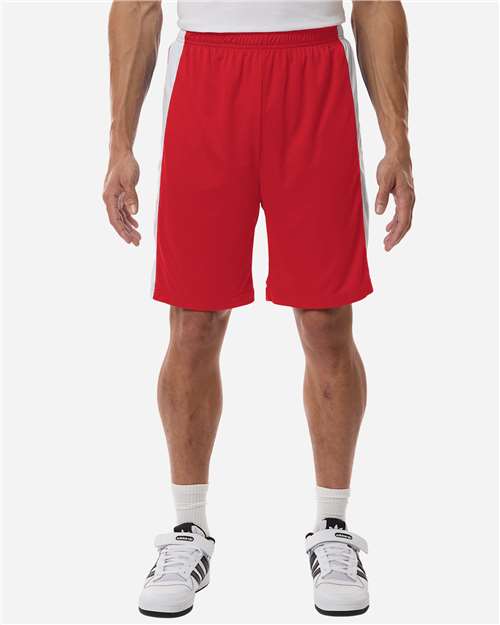 Team 365 TT115B, Men's Zone Performance Cottontouch Long Sleeve T-shirt, Sport Red/ White