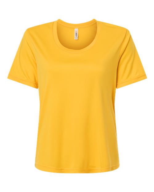 CORE365 CE10W, Women's Fusion Chromasoft Performance T-shirt, Campus Gold