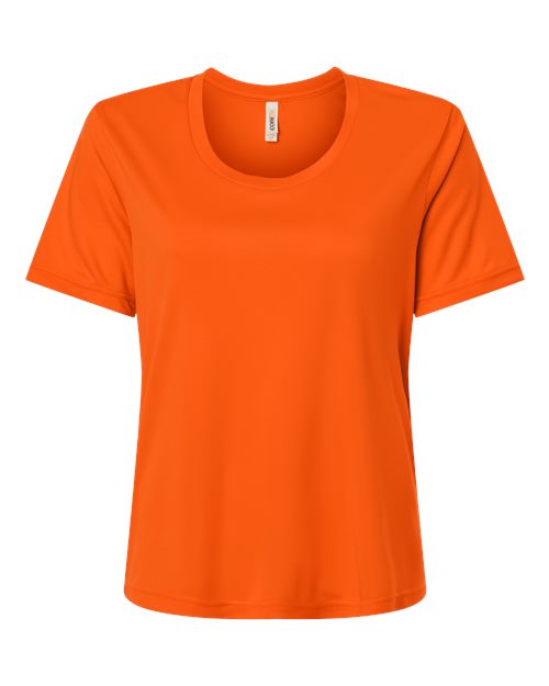 CORE365 CE10W, Women's Fusion Chromasoft Performance T-shirt, Campus Orange