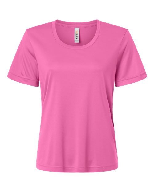 CORE365 CE10W, Women's Fusion Chromasoft Performance T-shirt, Charity Pink