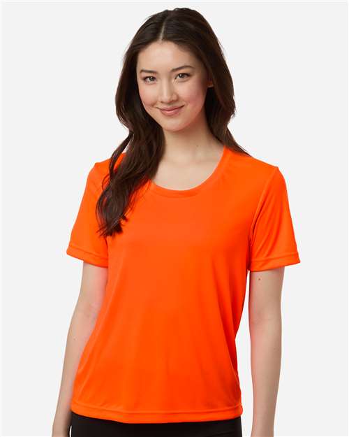 CORE365 CE10W, Women's Fusion Chromasoft Performance T-shirt, Safety Orange