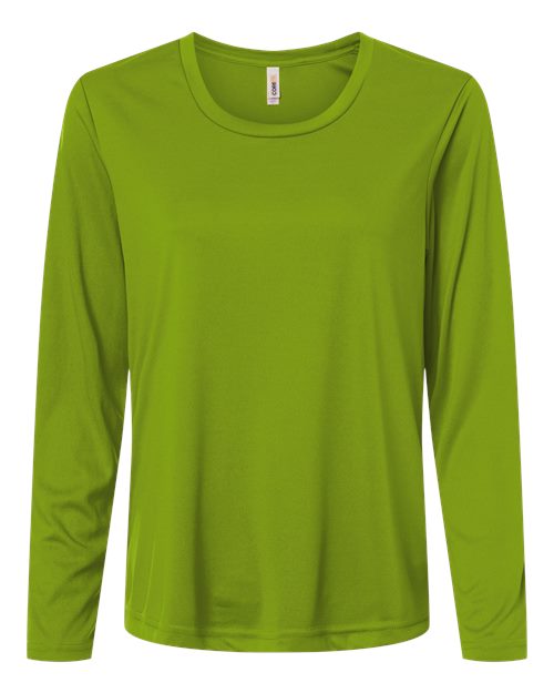 CORE365 CE10LW, Women's Fusion Chromasoft Performance Long Sleeve T-shirt, Acid Green