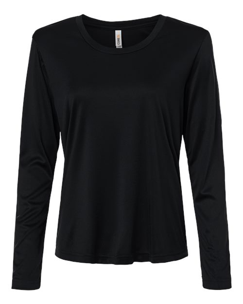 CORE365 CE10LW, Women's Fusion Chromasoft Performance Long Sleeve T-shirt, Black