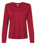 CORE365 CE10LW, Women's Fusion Chromasoft Performance Long Sleeve T-shirt, Classic Red