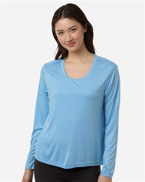 CORE365 CE10LW, Women's Fusion Chromasoft Performance Long Sleeve T-shirt, Columbia Blue