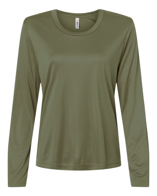 CORE365 CE10LW, Women's Fusion Chromasoft Performance Long Sleeve T-shirt, Military Green