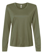CORE365 CE10LW, Women's Fusion Chromasoft Performance Long Sleeve T-shirt, Military Green