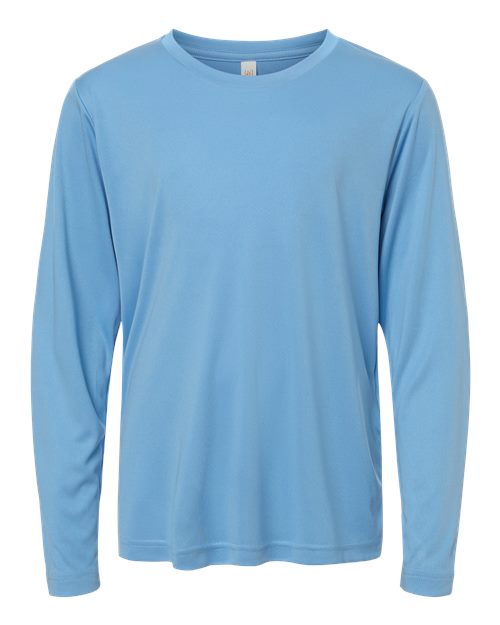 CORE365 CE10LY, Youth Fusion Chromasoft Performance Long Sleeve T-shirt, Columbia Blue