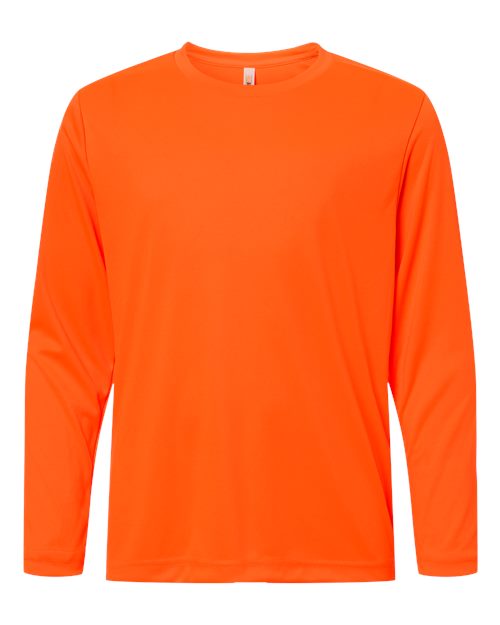 CORE365 CE10LY, Youth Fusion Chromasoft Performance Long Sleeve T-shirt, Safety Orange