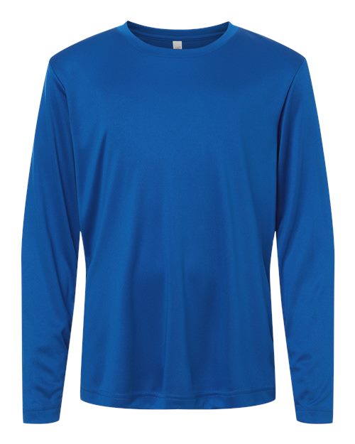 CORE365 CE10LY, Youth Fusion Chromasoft Performance Long Sleeve T-shirt, True Royal
