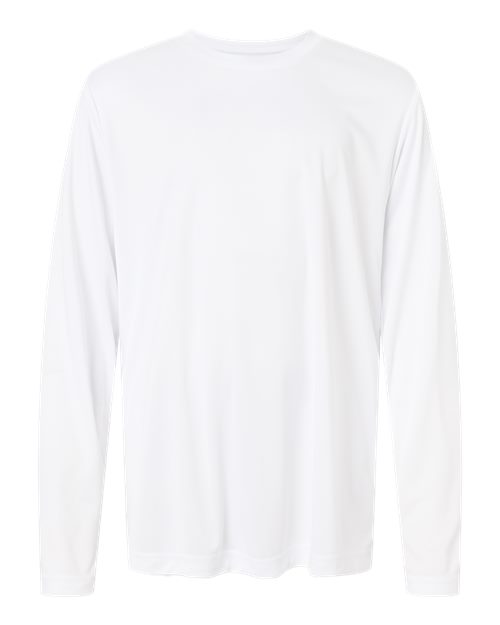 CORE365 CE10LY, Youth Fusion Chromasoft Performance Long Sleeve T-shirt, White