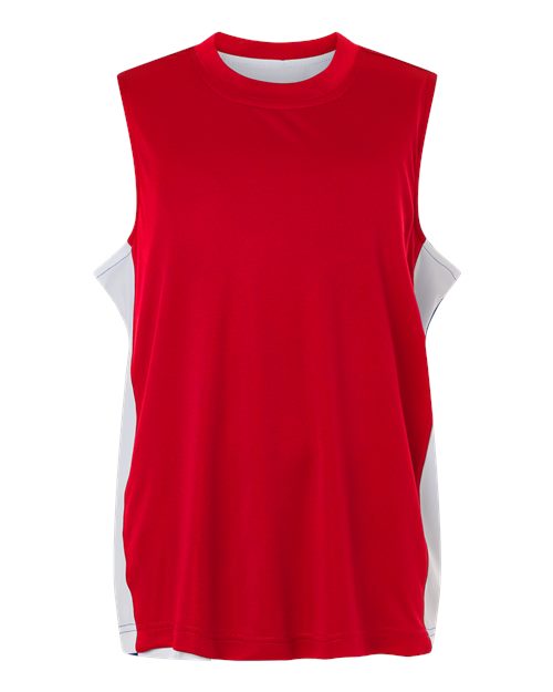Team 365 TT115Y, Youth Zone Performance Cottontouch T-shirt, Sport Red/ White