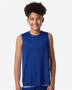 Team 365 TT115Y, Youth Zone Performance Cottontouch T-shirt, Sport Royal/ White