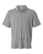 Team 365 TT125, Men's Relay Heathered Stripe Polo, Black Heather/ White