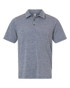 Team 365 TT125, Men's Relay Heathered Stripe Polo, Sport Dark Navy Heather/ White