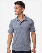 Team 365 TT125, Men's Relay Heathered Stripe Polo, Sport Dark Navy Heather/ White