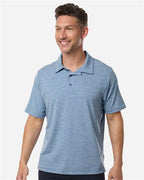 Team 365 TT125, Men's Relay Heathered Stripe Polo, Sport Royal Heather/ White