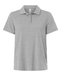 Team 365 TT125W, Women's Relay Heathered Stripe Polo, Athletic Heather/ White