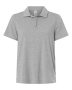 Team 365 TT125W, Women's Relay Heathered Stripe Polo, Athletic Heather/ White