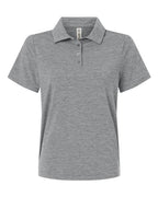 Team 365 TT125W, Women's Relay Heathered Stripe Polo, Black Heather/ White