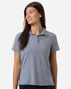 Team 365 TT125W, Women's Relay Heathered Stripe Polo, Sport Dark Navy Heather/ White