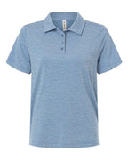 Team 365 TT125W, Women's Relay Heathered Stripe Polo, Sport Royal Heather/ White