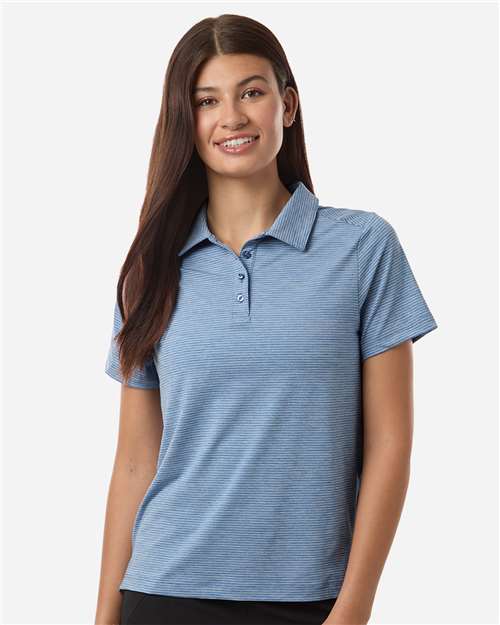 Team 365 TT125W, Women's Relay Heathered Stripe Polo, Sport Royal Heather/ White