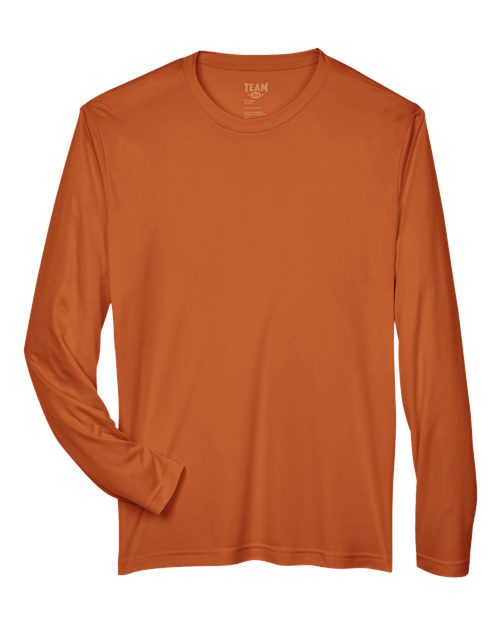 Team 365 TT11L, Men's Zone Performance Long Sleeve T-shirt, Sport Burnt Orange