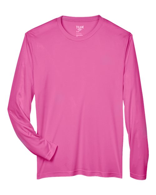 Team 365 TT11L, Men's Zone Performance Long Sleeve T-shirt, Sport Charity Pink