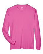 Team 365 TT11L, Men's Zone Performance Long Sleeve T-shirt, Sport Charity Pink
